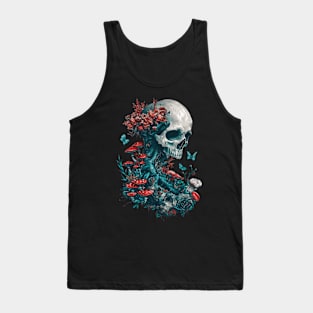 Skull and mushrooms. Tank Top